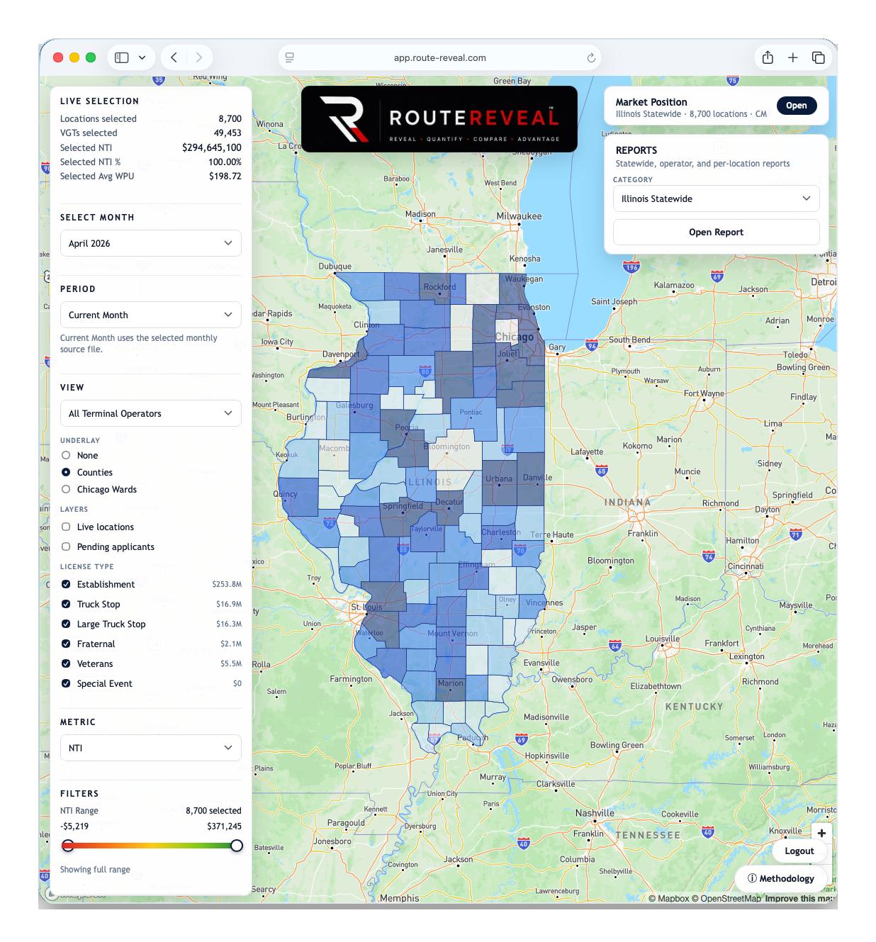 RouteReveal county intelligence